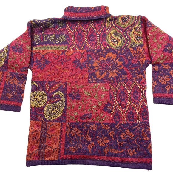 90s Women's St Michael Knit Sweater Size UK 12 US 8 Paisley Retro Sweater - Picture 12 of 12